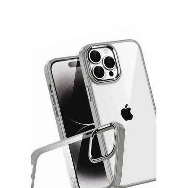 Mey İthalat®   iPhone 15 Pro Max  Lensli Silikon - Titan Gri