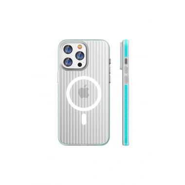 Mey İthalat®  iPhone 15 Pro Max Line Magsafe Kapak - Mavi