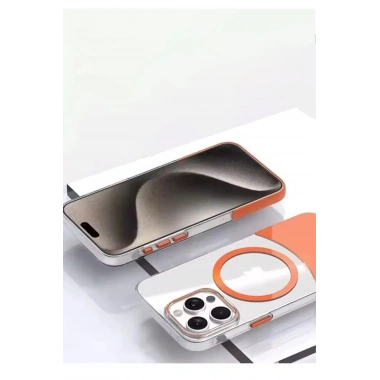 Mey İthalat®  iPhone 15 Pro Max PC Suit Magsafe Kapak - Siyah