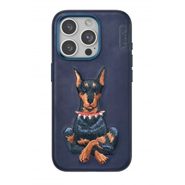 Mey İthalat®  iPhone 15 Pro Max Perma Desenli Kapak - Lacivert