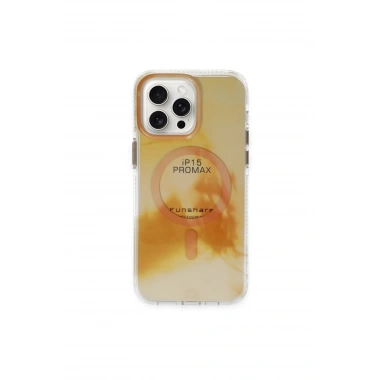 Mey İthalat® iPhone 15 Pro Max Phantom Magsafe Kapak - Gold