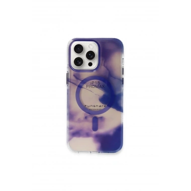 Mey İthalat®  iPhone 15 Pro Max Phantom Magsafe Kapak - Mor
