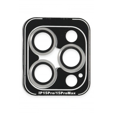 Mey İthalat®  iPhone 15 Pro Max PVD Metal Kamera Lens - Gümüş