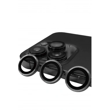 Mey İthalat® iPhone 15 Pro Max Raze Metal Kamera Lens - Titan Gri