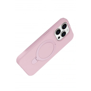 Mey İthalat®   iPhone 15 Pro Max Regal Magsafe Standlı Kapak - Açık Pembe