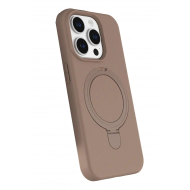 Mey İthalat®   iPhone 15 Pro Max Regal Magsafe Standlı Kapak - Çöl Titanyum