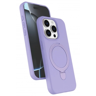 Mey İthalat®   iPhone 15 Pro Max Regal Magsafe Standlı Kapak - Lila