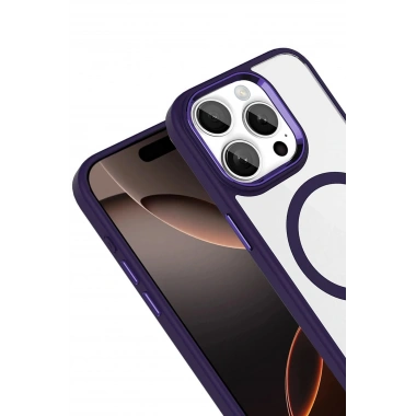 Mey İthalat®   iPhone 15 Pro Max Terea Magsafe Kapak - Derin Mor
