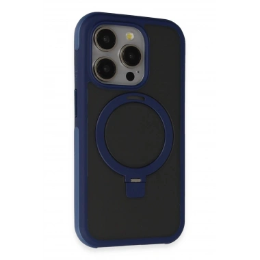 Mey İthalat® iPhone 15 Pro Max Zorda Airbag Magsafe Standlı Kapak - Lacivert