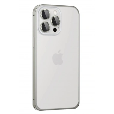 Mey İthalat® iPhone 15 Pro Metal Bumper Mat Kapak - Gri
