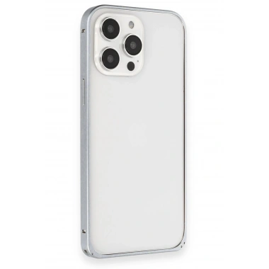 Mey İthalat® iPhone 15 Pro Metal Bumper Mat Kapak - Gri