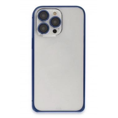 Mey İthalat®  iPhone 15 Pro Metal Bumper Mat Kapak - Lacivert