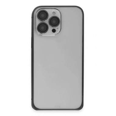 Mey İthalat® iPhone 15 Pro Metal Bumper Mat Kapak - Siyah