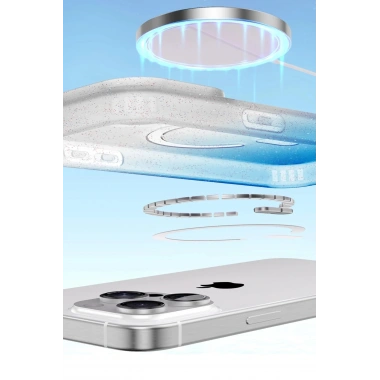 Mey İthalat®   iPhone 15 Pro Pummel Shiny Magsafe Kapak - Mor