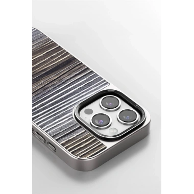 Mey İthalat®  iPhone 15 Pro Wave Kapak - Koyu Kahve