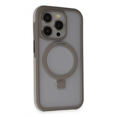 Mey İthalat® iPhone 15 Pro Zorda Airbag Magsafe Standlı Kapak - Titan Gri