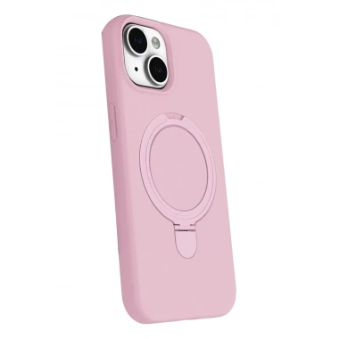 Mey İthalat®   iPhone 15 Regal Magsafe Standlı Kapak - Açık Pembe