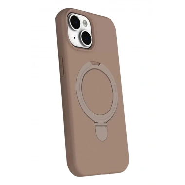 Mey İthalat®   iPhone 15 Regal Magsafe Standlı Kapak - Çöl Titanyum