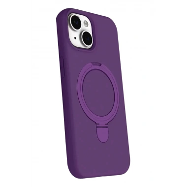 Mey İthalat®   iPhone 15 Regal Magsafe Standlı Kapak - Derin Mor