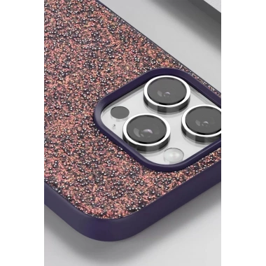 Mey İthalat®   iPhone 16 Bright Simli Kapak - Siyah