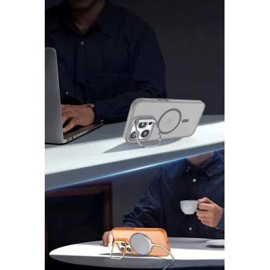 Mey İthalat®  iPhone 16 Flet Lens Magsafe Kapak - Siyah