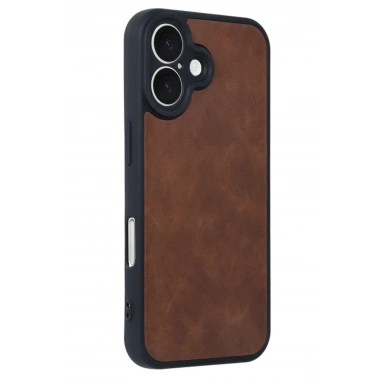 Mey İthalat®  iPhone 16 Kılıf Aras Deri Kapak - Taba