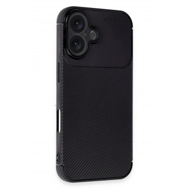 Mey İthalat®  iPhone 16 Kılıf Auto Focus Karbon Kapak - Siyah