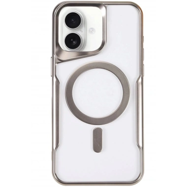 Mey İthalat®  iPhone 16 Kılıf Boyi Magsafe Silikon Kapak - Gümüş