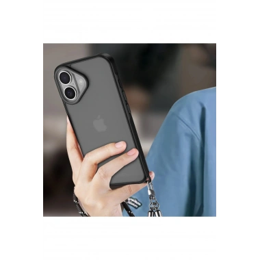 Mey İthalat®  iPhone 16 Kılıf Elegant Kapak - Siyah