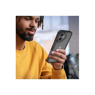 Mey İthalat®  iPhone 16 Kılıf Elegant Kapak - Siyah