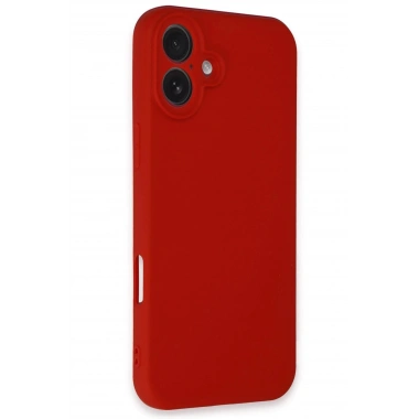Mey İthalat®  iPhone 16 Kılıf First Silikon - Kırmızı