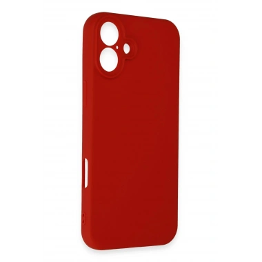 Mey İthalat®  iPhone 16 Kılıf First Silikon - Kırmızı