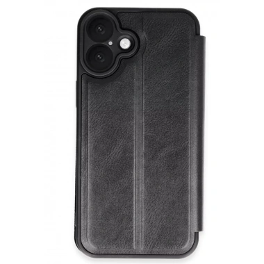 Mey İthalat®   iPhone 16 Kılıf Flip Cover - Siyah