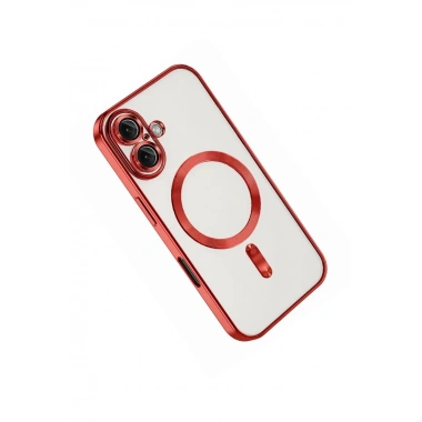 Mey İthalat®   iPhone 16 Kılıf Kross Magneticsafe Kapak - Kırmızı