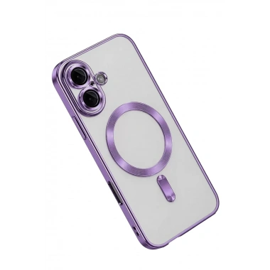 Mey İthalat®   iPhone 16 Kılıf Kross Magneticsafe Kapak - Mor