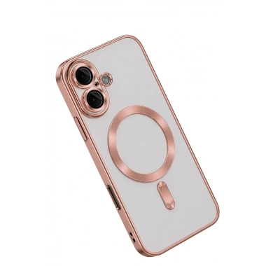 Mey İthalat®   iPhone 16 Kılıf Kross Magneticsafe Kapak - Rose