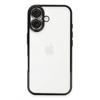 Mey İthalat®  iPhone 16 Kılıf  Lensli Silikon - Siyah