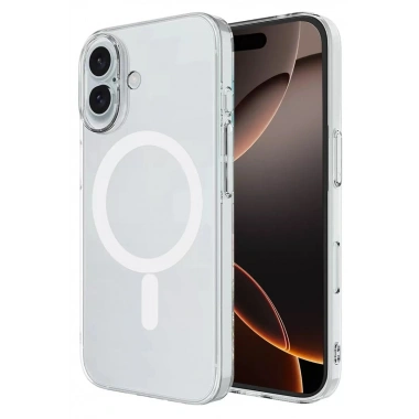 Mey İthalat®   iPhone 16 Kılıf Magneticsafe Şeffaf Silikon - Şeffaf