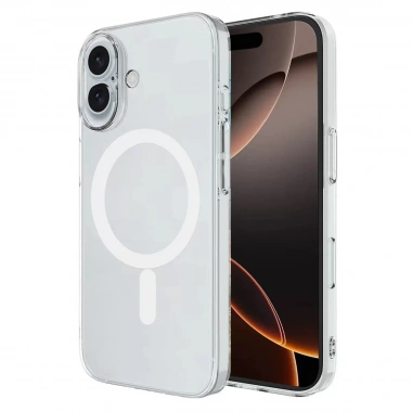 Mey İthalat®   iPhone 16 Kılıf Magneticsafe Şeffaf Silikon - Şeffaf
