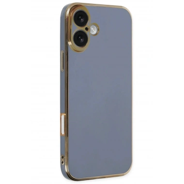 Mey İthalat®  iPhone 16 Kılıf Volet Silikon - Mavi