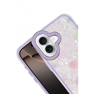 Mey İthalat® iPhone 16 Lumi Desenli Kapak - Mor