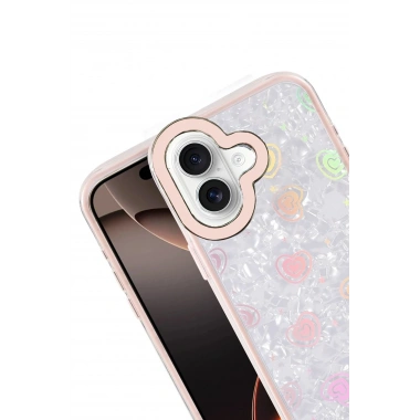 Mey İthalat® iPhone 16 Lumi Desenli Kapak - Pembe