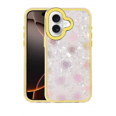 Mey İthalat® iPhone 16 Lumi Desenli Kapak - Sarı