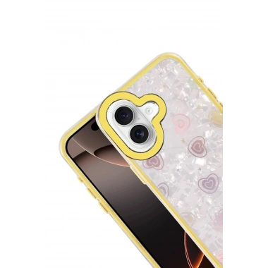 Mey İthalat® iPhone 16 Lumi Desenli Kapak - Sarı