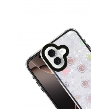 Mey İthalat® iPhone 16 Lumi Desenli Kapak - Siyah