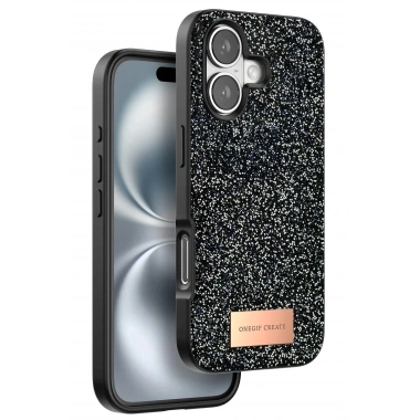 Mey İthalat® iPhone 16 Plus Bright Simli Kapak - Siyah