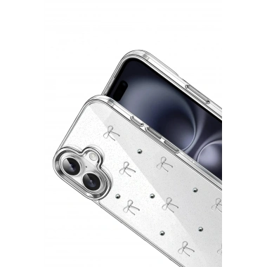 Mey İthalat®   iPhone 16 Plus Fiyonk Desenli Kapak - Desen 5