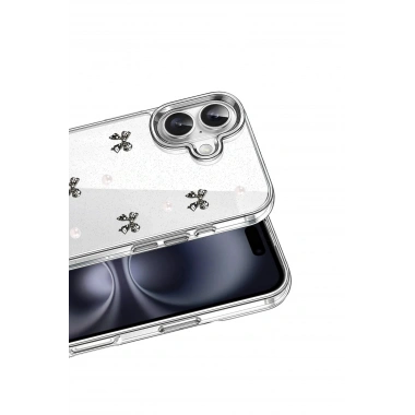 Mey İthalat®   iPhone 16 Plus Fiyonk Desenli Kapak - Desen 8