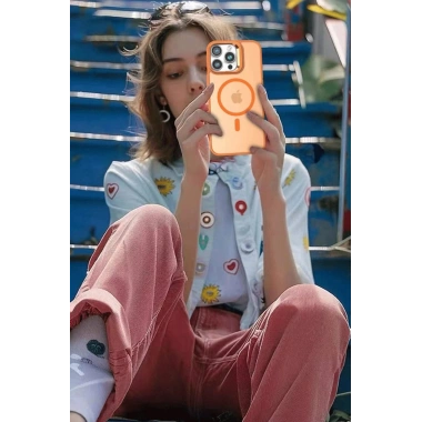 Mey İthalat®  iPhone 16 Plus Flet Lens Magsafe Kapak - Koyu Yeşil