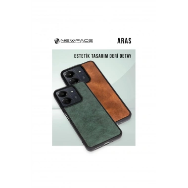 Mey İthalat®  iPhone 16 Plus Kılıf Aras Deri Kapak - Taba